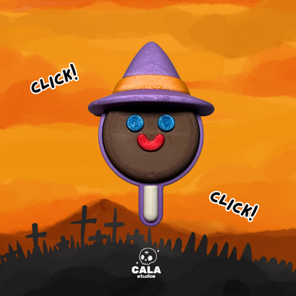 Witch Paleta Payaso Fidget Clicker Keychain
