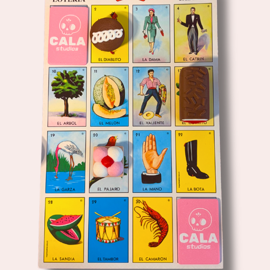 Loteria Fichas Sponch, Gansito, Penguino, Tamale, Pozole, Cafeccito