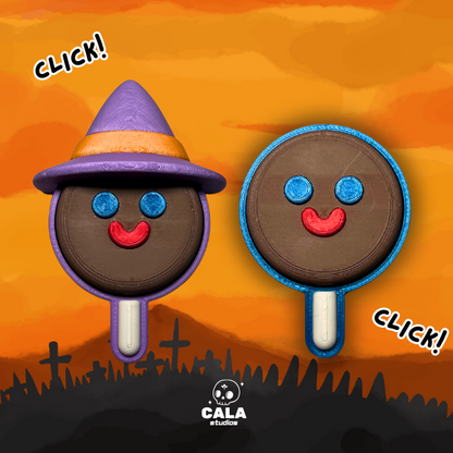 Witch Paleta Payaso Fidget Clicker Keychain