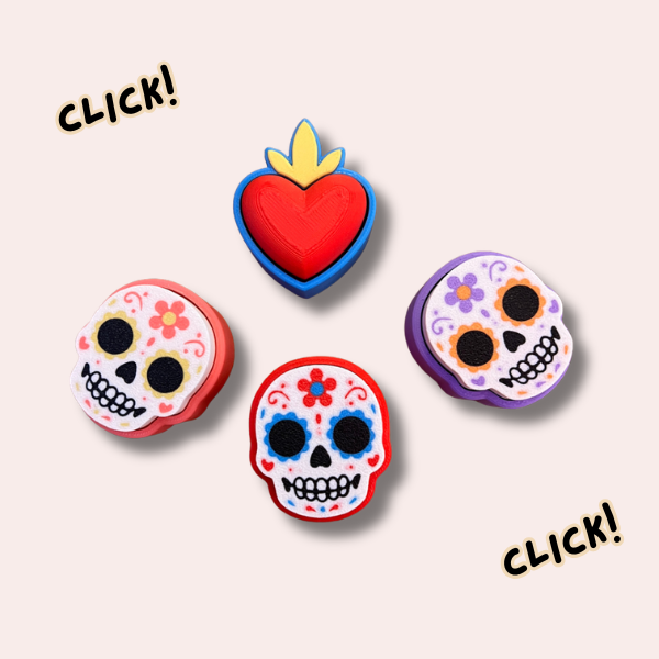 Dia de los Muertos Clicker Fidget Clicker Keychain